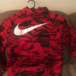 Boys red and black Nike hoodie. Size large